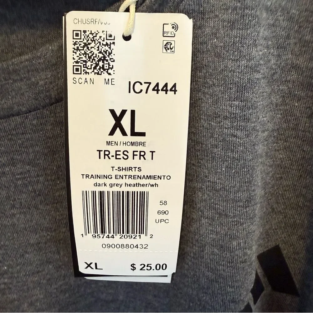 Adidas Dark Gray Men's Essentials Training Tee